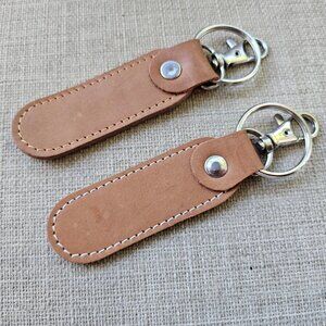 Keys Holder Handmade Key Chain Brown/Olive Green Genuine Leather Keyschain Lot 2